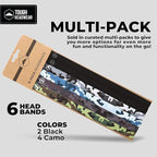 Tough Headwear Thin Elastic Headbands - Sports Headbands for Women & Men - Mens Workout Headband - Running or Soccer Headband