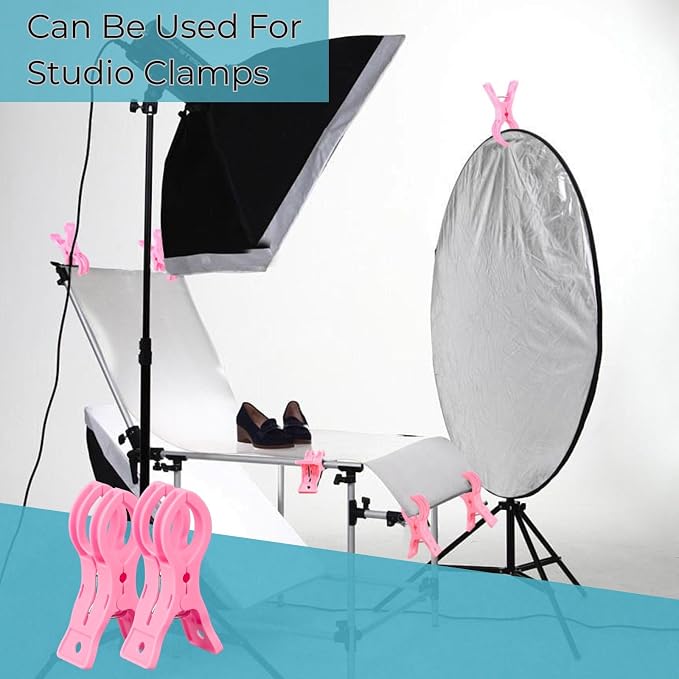 Miliocry 10 Pack Large Balloon Arch Clips Plastic Pink Backdrop Spring Clamps - Image 7
