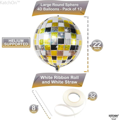 KatchOn, Shiny Disco Ball Foil Balloons - Image 2
