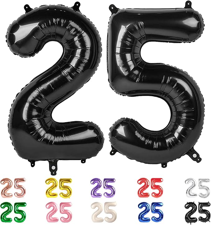 25 Balloon Numbers 40Inch for 25th Men Women Birthday Decorations, Inflation by Mluchee