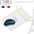 Camila Paris CP3125 French Hair Clip for Women, Blue, Girls Hair Claw Clip Jaw Fashion Durable and Styling Hair Accessories for Women, Luxury Ladies Strong Hold No Slip Grip Clamp, Made in France