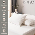 Bella Coterie | Luxury Bamboo Viscose Standard Size Pillowcase Set | 100% Organically Grown | Ultra Soft | Cooling | 2 Pcs [Ivory]