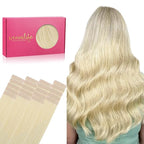 WENNALIFE Tape in Hair Extensions Human Hair, 20pcs 60g 26 inch Bleach Blonde Remy Hair Extensions Straight Human Hair Tape in Extensions Tape Ins Straight Extensiones De Cabello Humano Skin Weft