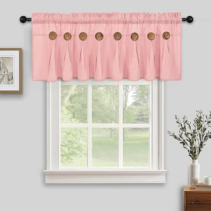 Farmhouse Valance Curtains, Boho Cotton Linen Kitchen Valance, Country Rod - Image 2