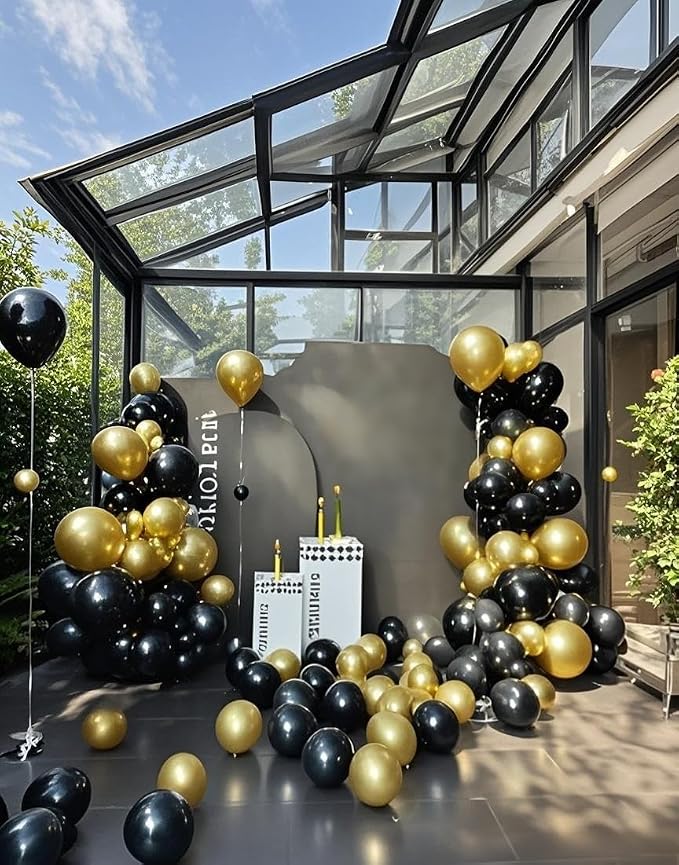 Metallic Gold Balloons 145pcs Different Sizes 5in 10in 12in 18in Chrome Gold - Image 6