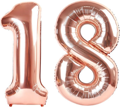 Number Balloon Rose Gold Number 18 by Mluchee