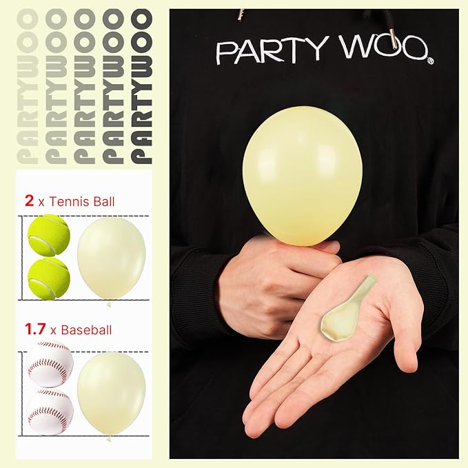 PartyWoo Pastel Yellow Balloons 50pcs Light Pale Yellow Color | 5 Inch Balloons - Image 3