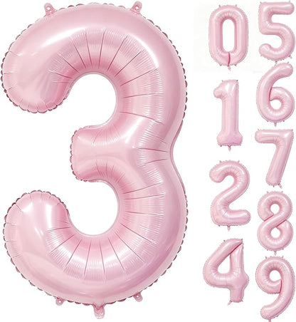 40 Inch Pink Number 3 Foil Balloon by Unknown