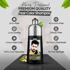 Black Hair Color Shampoo for Men – 5 in 1 Hair Dye Shampoo for Grey Hair - Instant Hair Dye with 100% Color Accuracy with Natural Ingredients - Ammonia Free - 500ml (Black)