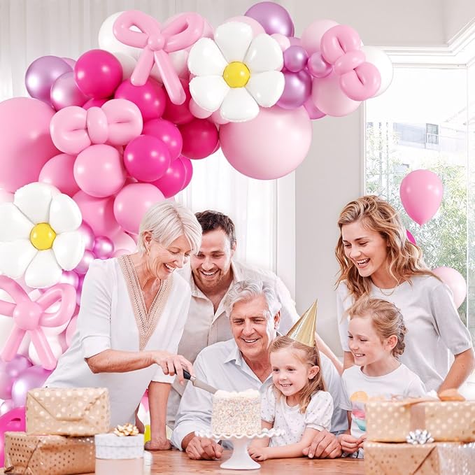 139pcs Pink Cartoon Cat Balloon Arch Kit - Image 6