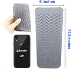 Heat Resistant Silicone Mat Pouch,Hair Styling Tools for Curling Irons, Flat Irons, Hair Straightener， 11.5 * 6 Inches, Food Grade Silicone, Grey