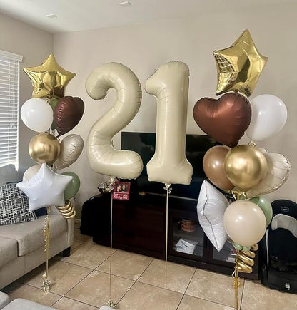 15 Balloon Numbers 40Inch for 15th Year Old Birthday Decorations, Cream | 40In - Image 6