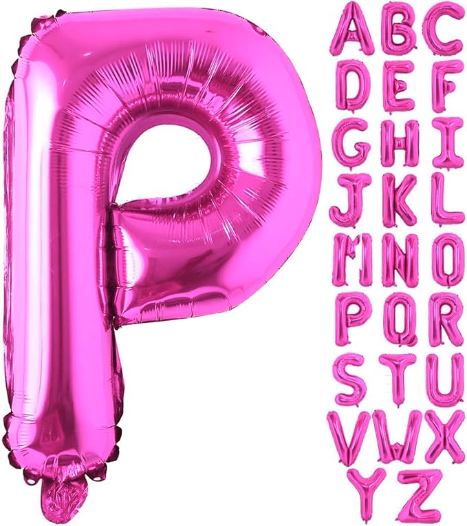 Hot Pink Letter P Balloons, P Letter Balloon 40 Inch Foil P Balloon | Hot Pink by BBPOOL
