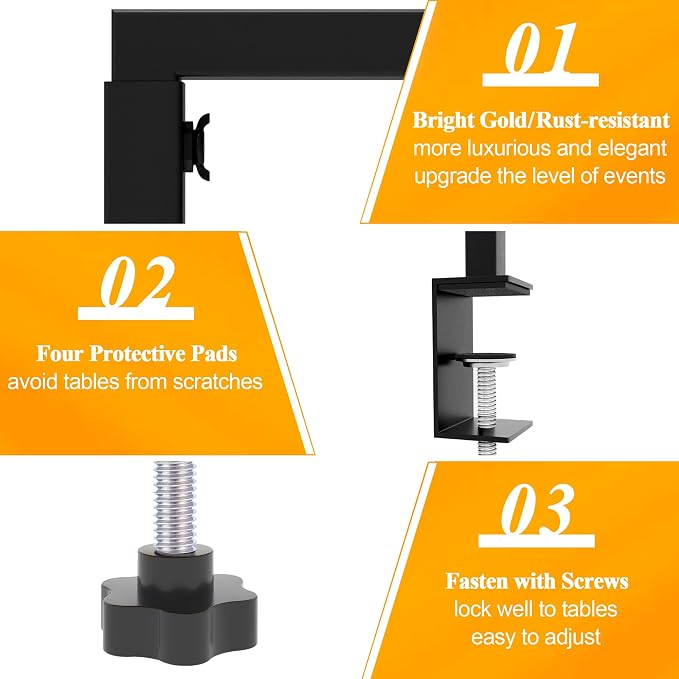 Over The Table Rod Stand with Clamps Black Table Arch Banner Stand | Adjustable - Image 4