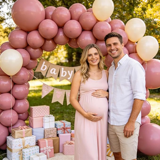 110pcs Dusty Pink Balloon 12 Inch, Brush Pink Latex Balloons - Image 5