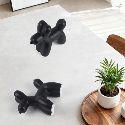 Notakia Cute Ceramics Black Balloon Dog Statue Crafts Living Room Desktop - Image 7