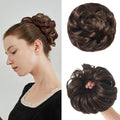 Large Messy Bun Hair Piece Curly Synthetic Extensions Scrunchies Fake Chignon Updo Hairpieces for Women Medium Natural Brown