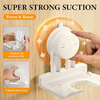 Universal Suction Cup Blow Dryer Holder,Hairdryer Holder For Bathroom Wall Mount,With Plug&Cord Organizer.Strong And Stable，Easy Installation Ideal for Bathroom And Cabinet Door(White)