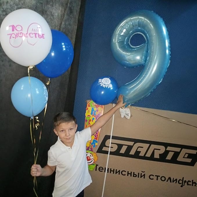 40 Inch 7th Birthday Number Balloon, Baby Blue Foil Giant Self Inflating 7 - Image 6