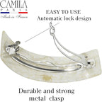 Camila Paris CP3577 French Hair Barrette Clip for Girls for Thick Curly Wavy Long Hair, Strong Hold Grip Hair Clips for Women, Automatic, No Slip Styling Girls Hair Accessories, Handmade in France