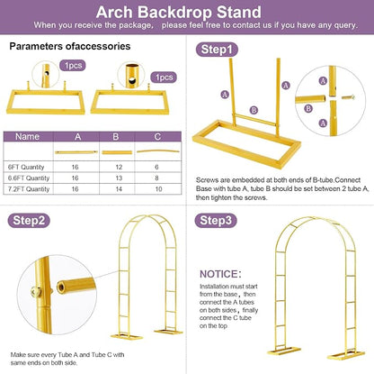 2 Pack Metal Wedding Arch Backdrop Stand - Image 8