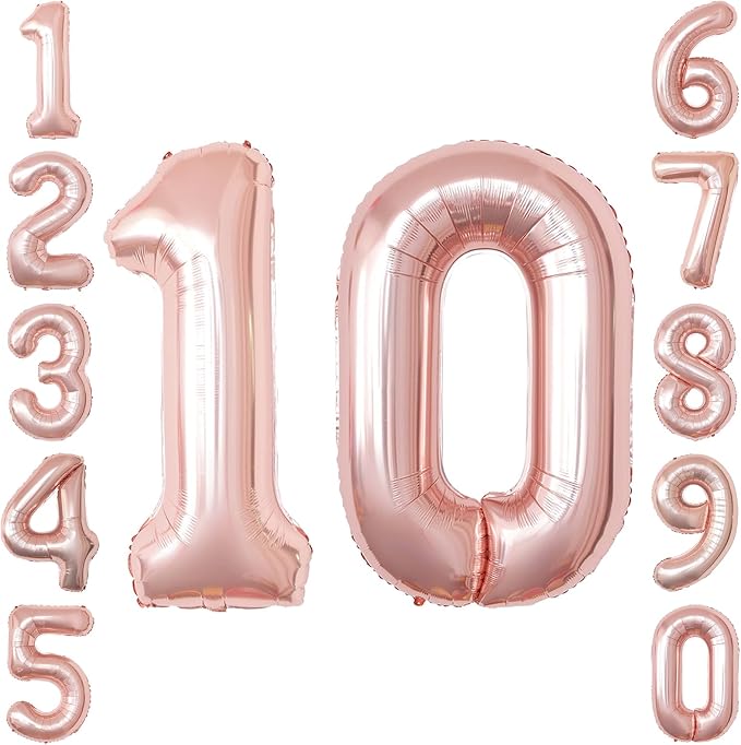 Rose Gold Number 10 Balloon 40 Inch, Luxurious Foil Pair by Unknown