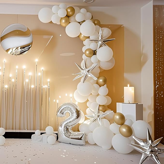 White Balloons Birthday Decorations 30 Pack 18 inch Round Wedding Ballons - Image 6