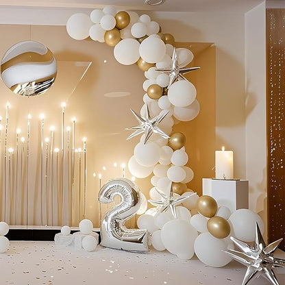 White Balloons Birthday Decorations 30 Pack 18 inch Round Wedding Ballons - Image 6
