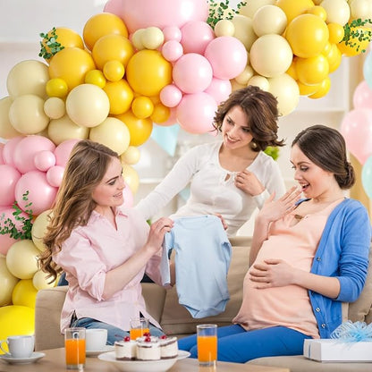 Pink and Yellow Balloon Arch, Lemon Balloon Garland Kit | Pastel Baby Pink - Image 7