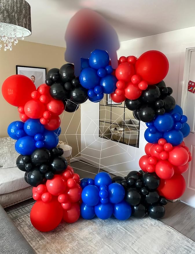 Black Red and Blue Balloon Arch Garland Kit, Birthday Party Decor | 106 Pcs Red - Image 3