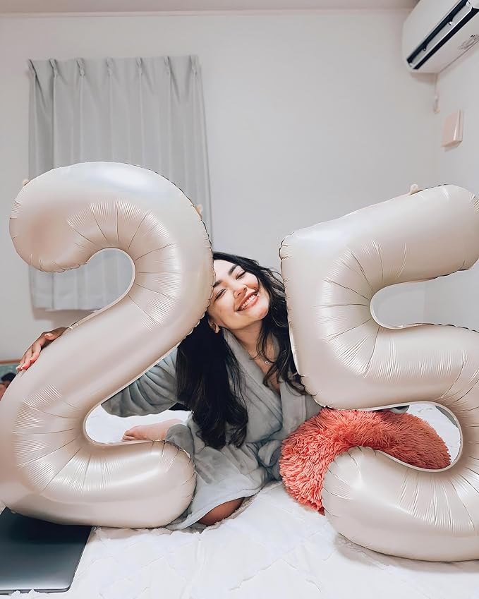 Cream Number 25 Balloon 40 Inch - Image 2