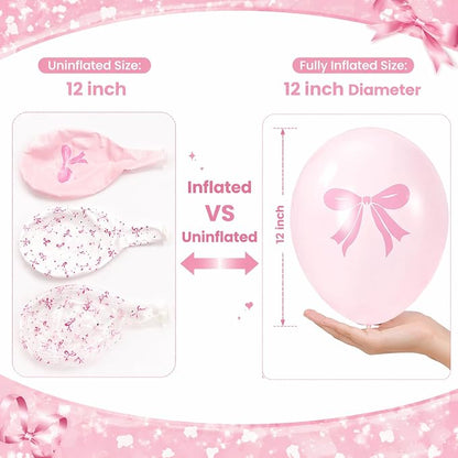 Pink Bow Balloons Kit, Coquette Party Decorations - Image 4