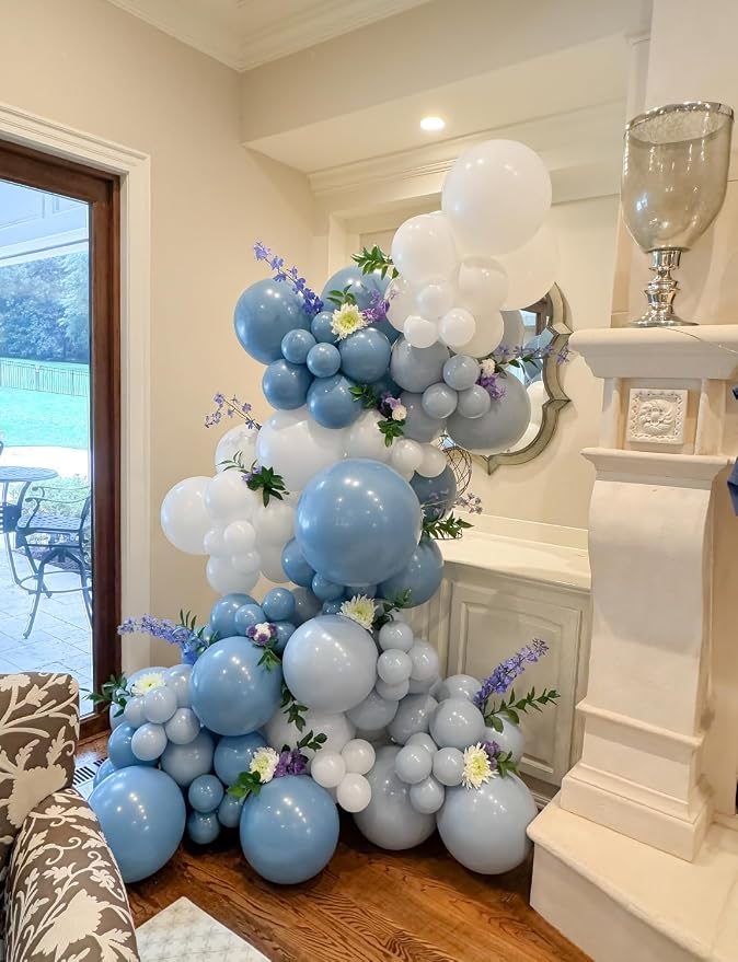 Dusty Blue Balloon Arch Kit, Baby Shower Decorations - Image 3