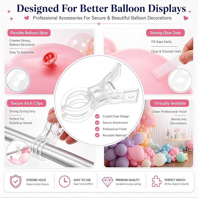 Pinkunn 20 Pack Balloon Arch Decor Kit - Image 5