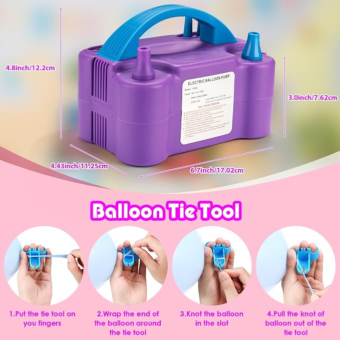 Balloon Pump Electric with Dual Nozzles & Tying Tool - Image 5