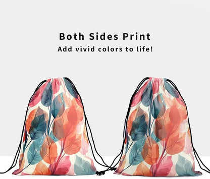 Fall Leaf Gymnastics Grip Bag Watercolor Leaves Drawstring Grip Bag - Image 3