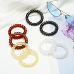 Coil Hair Ties for Thick Ponytail Holder Women No Crease Hair Ties Phone Cord Hairties with Plastic Spiral(Colourful Style 2)