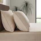 Luxury Bamboo Market | Queen Envelope Pillowcase Set | 100% Viscose Made from Bamboo | Organically Grown | Ultra Soft | Cooling | 2pcs [Dune]
