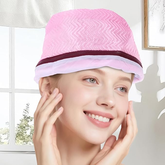 Hair Steamer Cap, 2-Level Heat Thermal Hood, Portable Hair Heat Cap for Deep Conditioning, Drying, Home Spa, Salon, Professional Styling, Women, Girls, Moisturizing, Relaxation