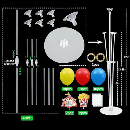 4 Sets Carnival Circus Party Balloons Stand Kit - Image 2