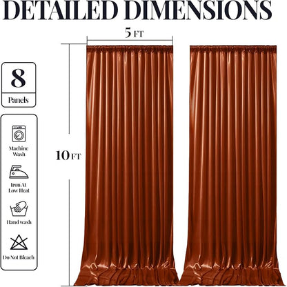 40x10ft Terracotta Glitter Backdrop Curtain - Image 9