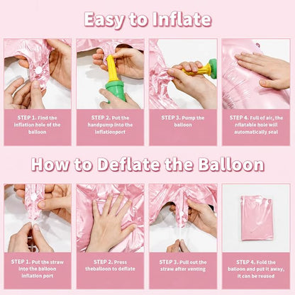 Number Balloons Pink Party Balloon - Image 4