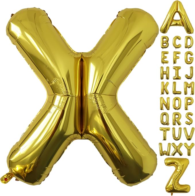 Letter Balloons Gold Party Balloon by United-UnicornsParty