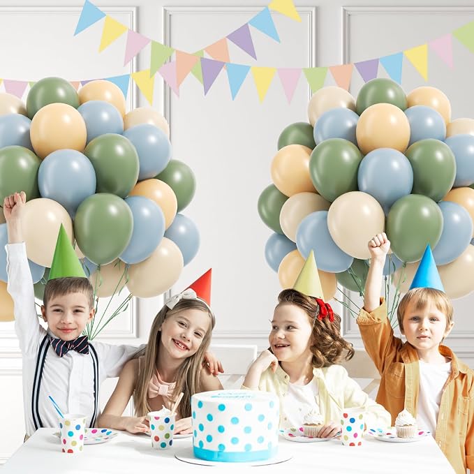 60pcs 12inch Sage Green Dusty Blue Balloons - Image 7