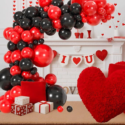 110pcs Red and Black Balloons Garland Arch Kit, 18/12/10/5 Inch Balloons | - Image 2