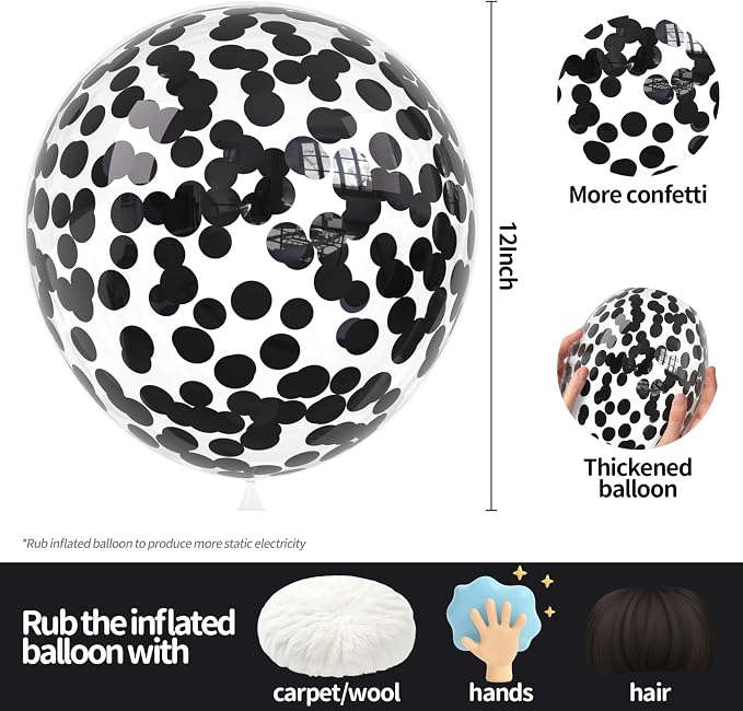 Black Confetti Balloons - Image 2