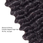 Deep Wave Human Hair Bundles Color 1B Loose Deep Wave Bundles 14 16 18 Inch Niegmeag Hair Brazilian Unprocessed Virgin Remy Hair Extensions 100g/Pc