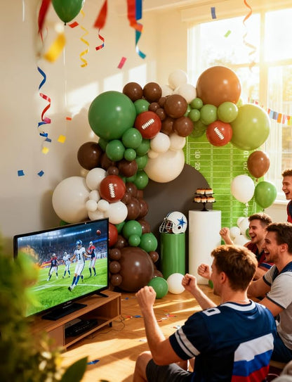 Football Balloon Garland Arch Kit, Sage Green White Latex Balloon - Image 3