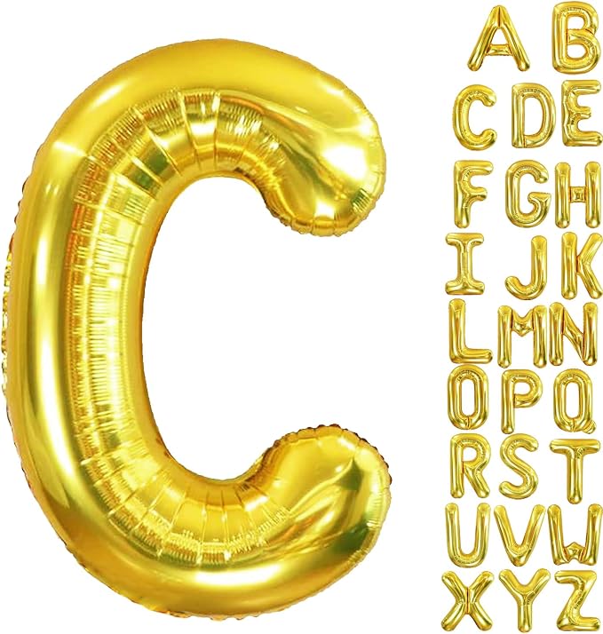 40 Inch Letter Foil Balloons Gold by Aeniaza