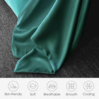 100% Silk Pillow Cases 2 Pack Queen Size Mulberry Silk Pillowcase for Hair and Skin Set of 2 Highest Grade 6A Silk Soft Breathable with Hidden Zipper, Teal